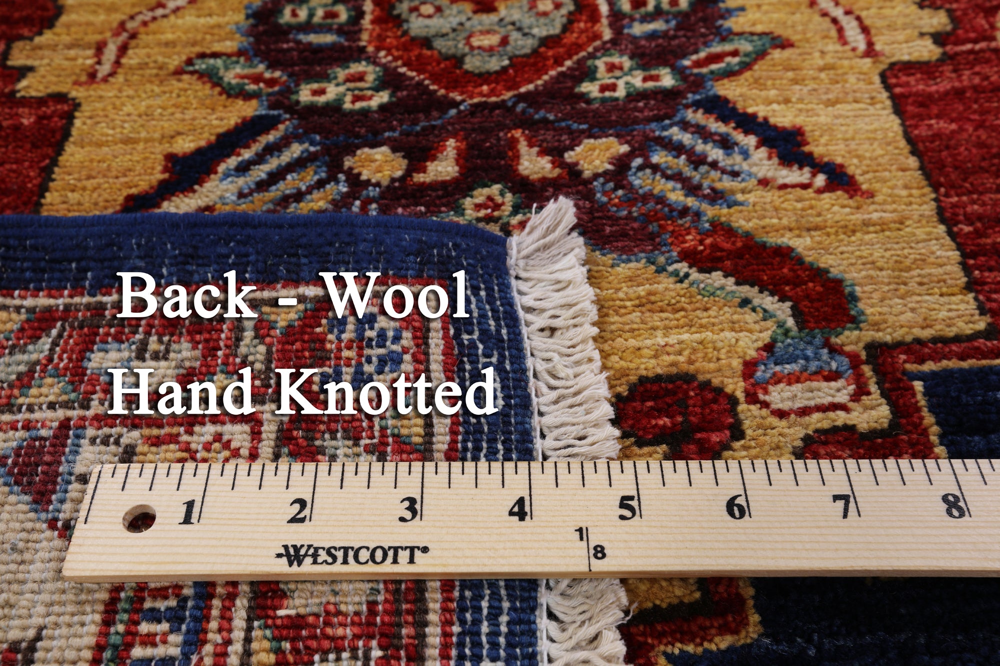 Blue Fine Serapi Hand Knotted Wool Area Rug - 6' 1" X 8' 9" - Golden Nile