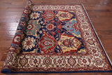Blue Fine Serapi Hand Knotted Wool Area Rug - 6' 1" X 8' 9" - Golden Nile