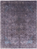 Grey Persian Overdyed Hand Knotted Wool Area Rug - 9' 7" X 12' 10" - Golden Nile