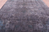 Grey Persian Overdyed Hand Knotted Wool Area Rug - 9' 7" X 12' 10" - Golden Nile