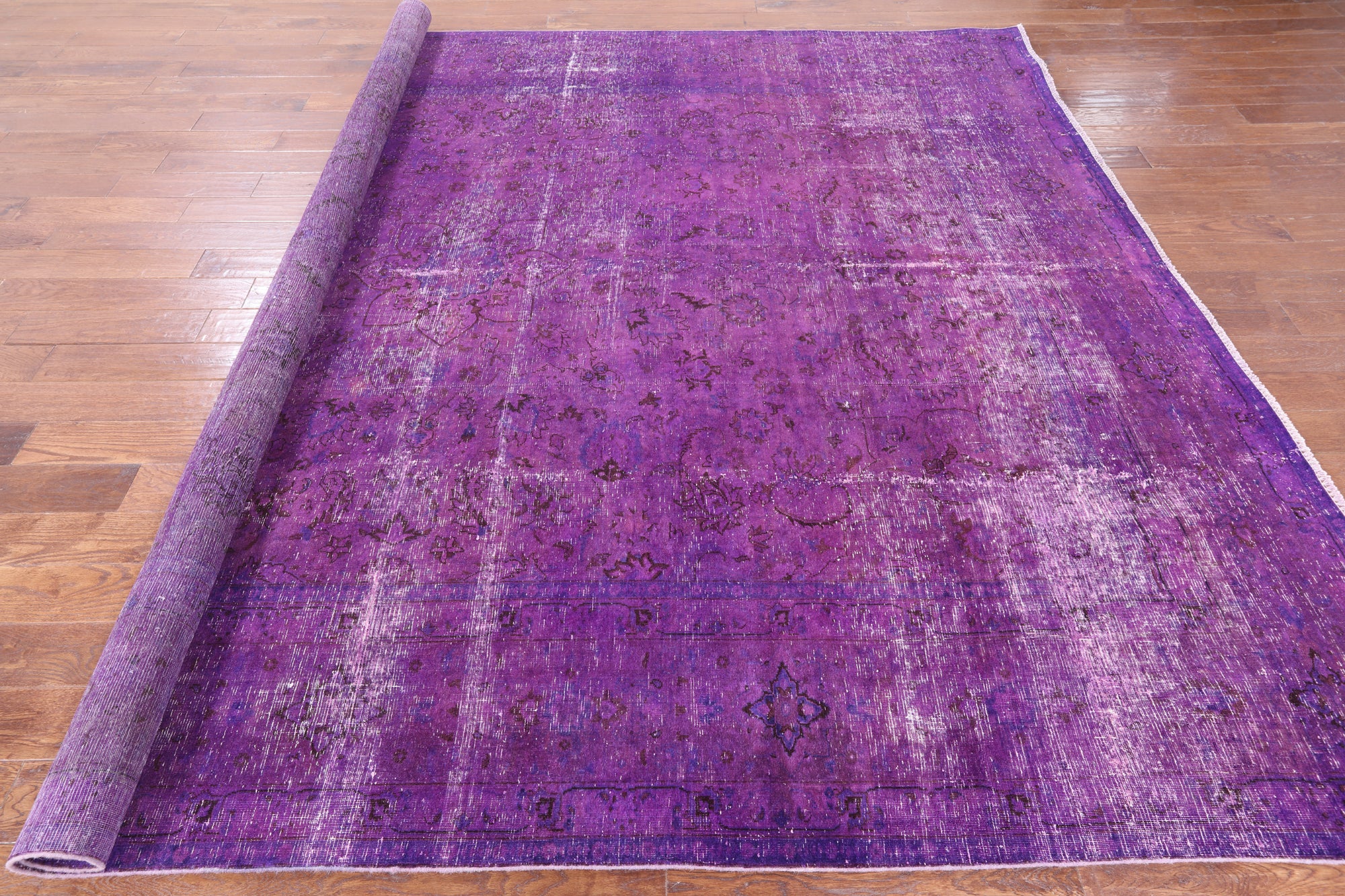 Purple Persian Overdyed Hand Knotted Wool Area Rug - 9' 10" X 12' 2" - Golden Nile