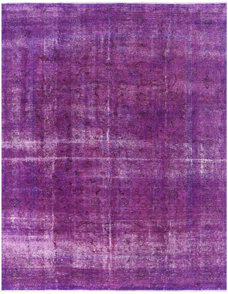 Purple Persian Overdyed Hand Knotted Wool Area Rug - 9' 10" X 12' 2" - Golden Nile