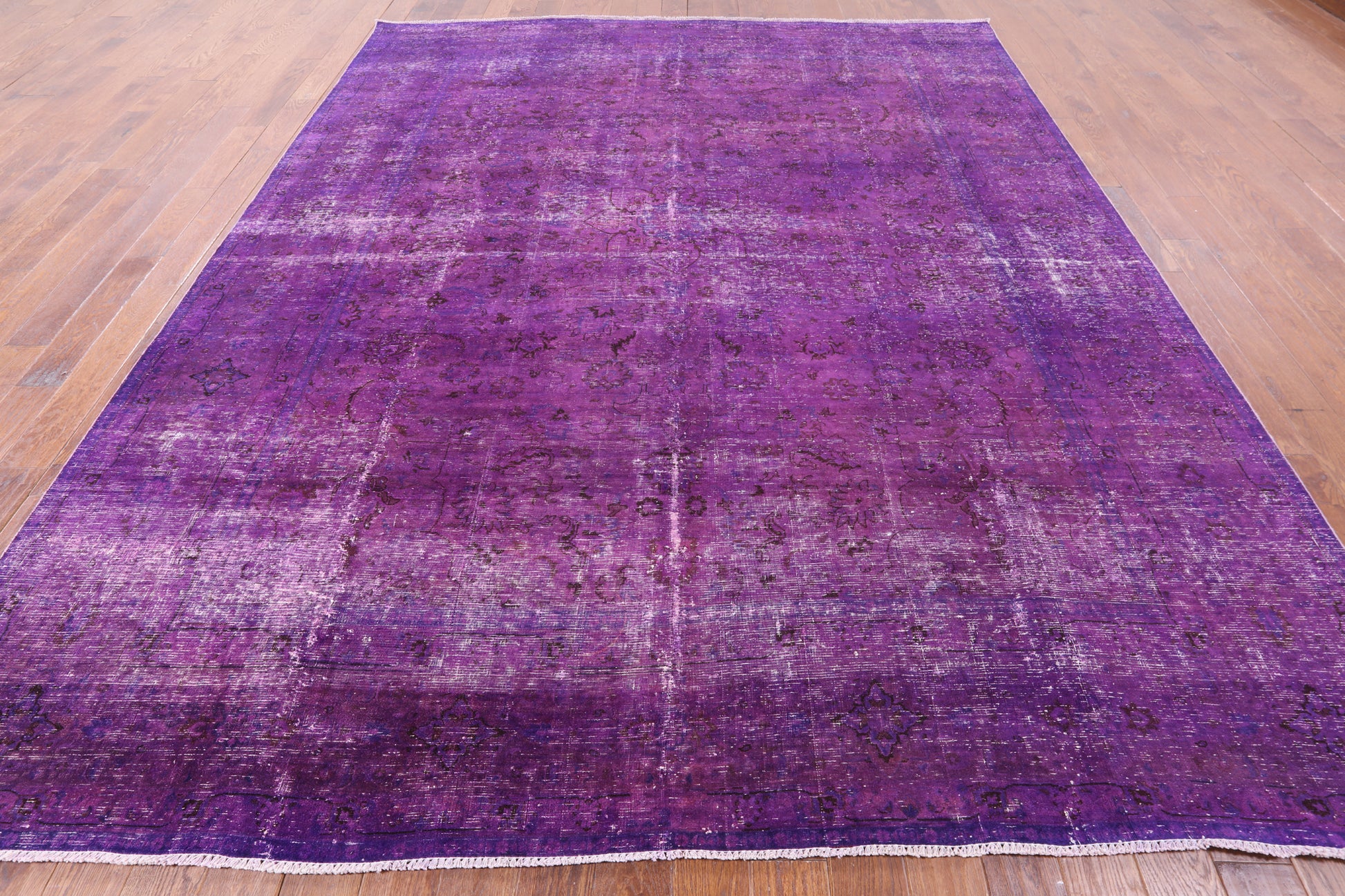 Purple Persian Overdyed Hand Knotted Wool Area Rug - 9' 10" X 12' 2" - Golden Nile