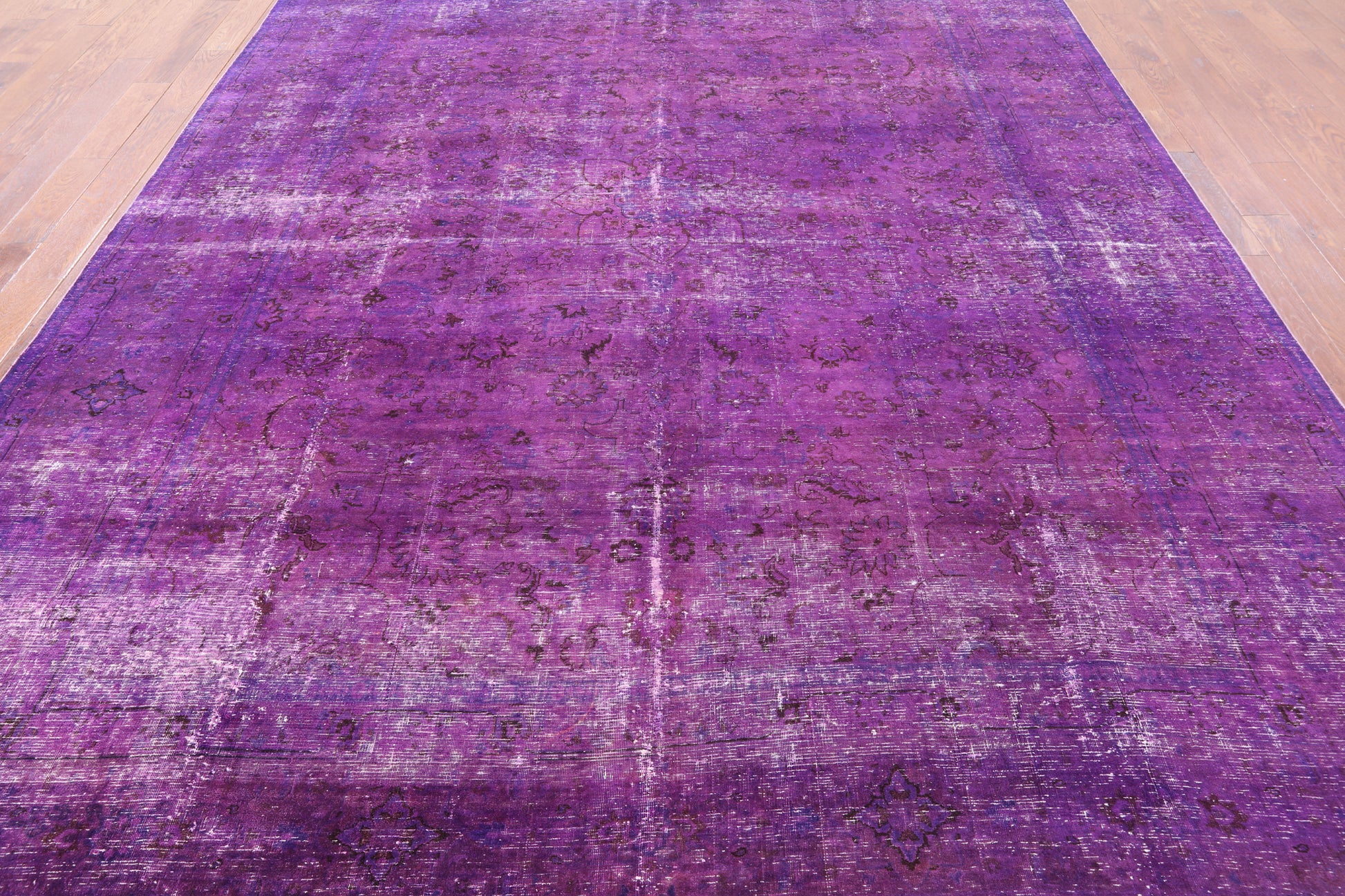 Purple Persian Overdyed Hand Knotted Wool Area Rug - 9' 10" X 12' 2" - Golden Nile