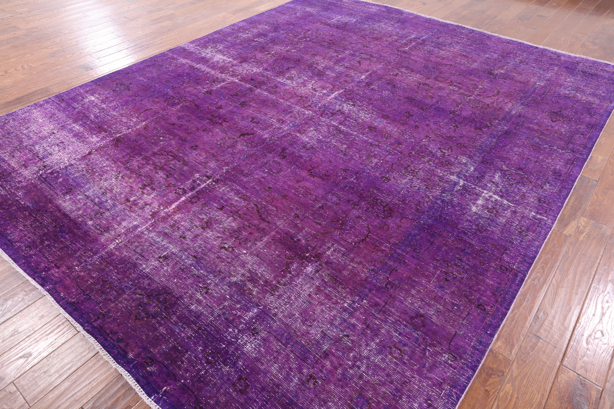 Purple Persian Overdyed Hand Knotted Wool Area Rug - 9' 10" X 12' 2" - Golden Nile