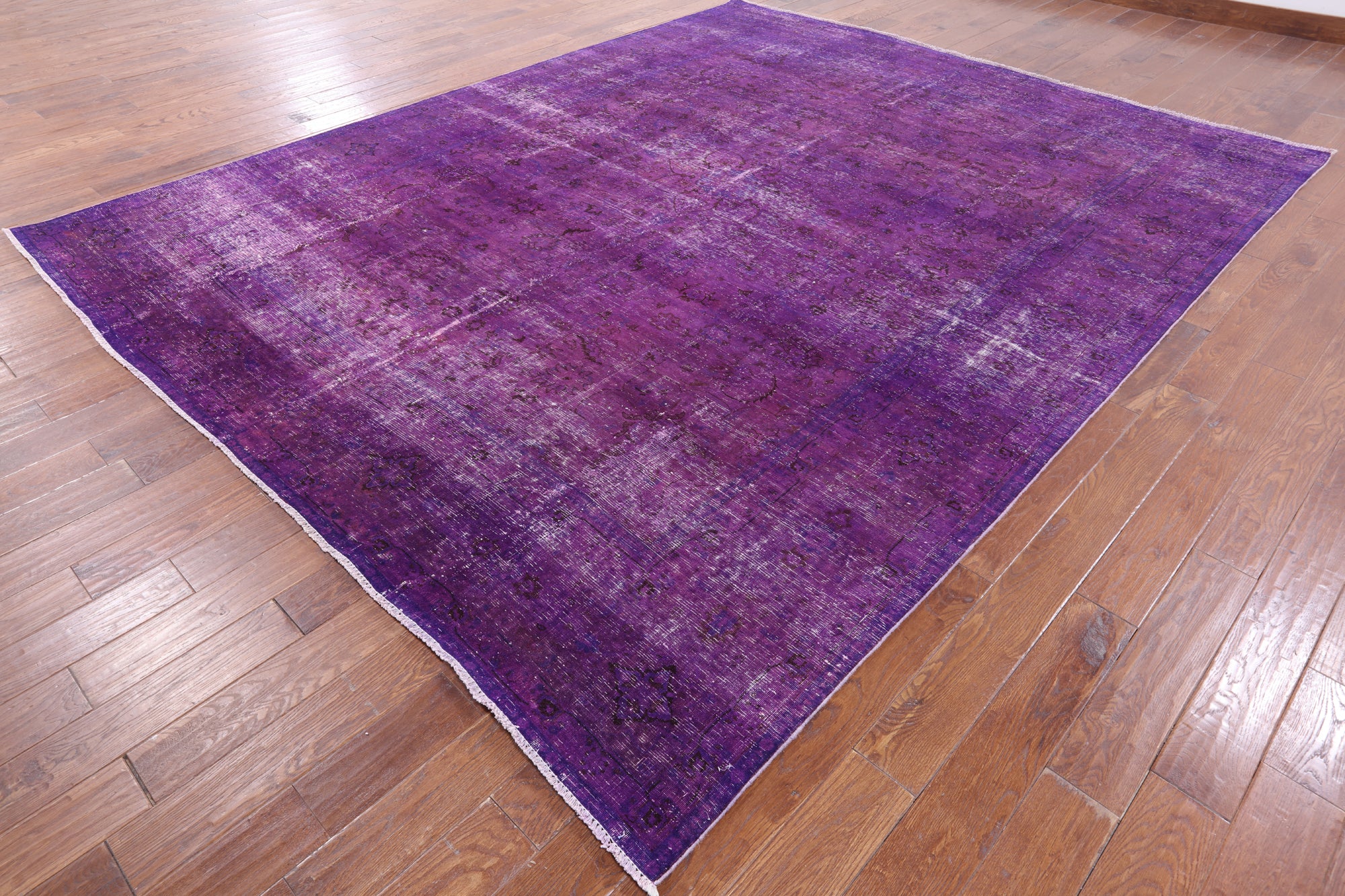 Purple Persian Overdyed Hand Knotted Wool Area Rug - 9' 10" X 12' 2" - Golden Nile