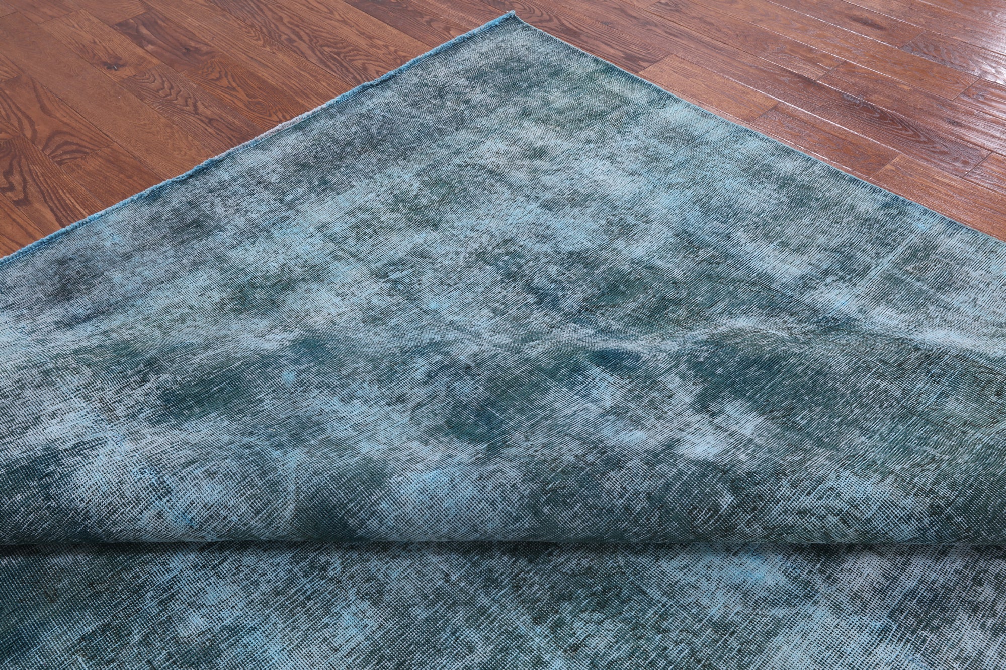 Green Persian Overdyed Hand Knotted Wool Area Rug - 9' 7" X 12' 8" - Golden Nile