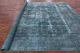 Green Persian Overdyed Hand Knotted Wool Area Rug - 9' 7" X 12' 8" - Golden Nile