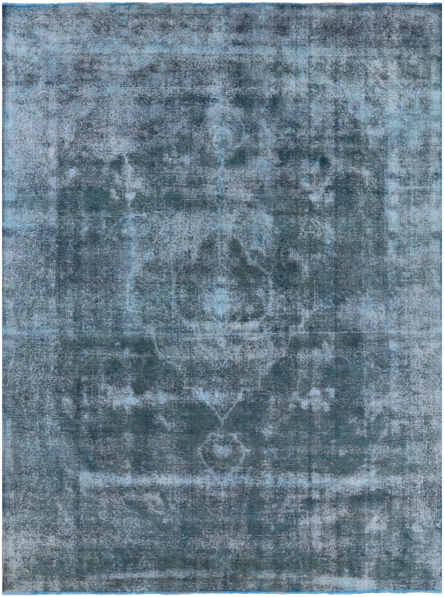 Green Persian Overdyed Hand Knotted Wool Area Rug - 9' 7" X 12' 8" - Golden Nile
