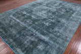 Green Persian Overdyed Hand Knotted Wool Area Rug - 9' 7" X 12' 8" - Golden Nile