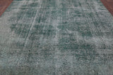 Green Persian Overdyed Hand Knotted Wool Area Rug - 9' 4" X 12' 1" - Golden Nile