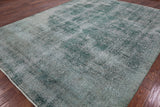 Green Persian Overdyed Hand Knotted Wool Area Rug - 9' 4" X 12' 1" - Golden Nile