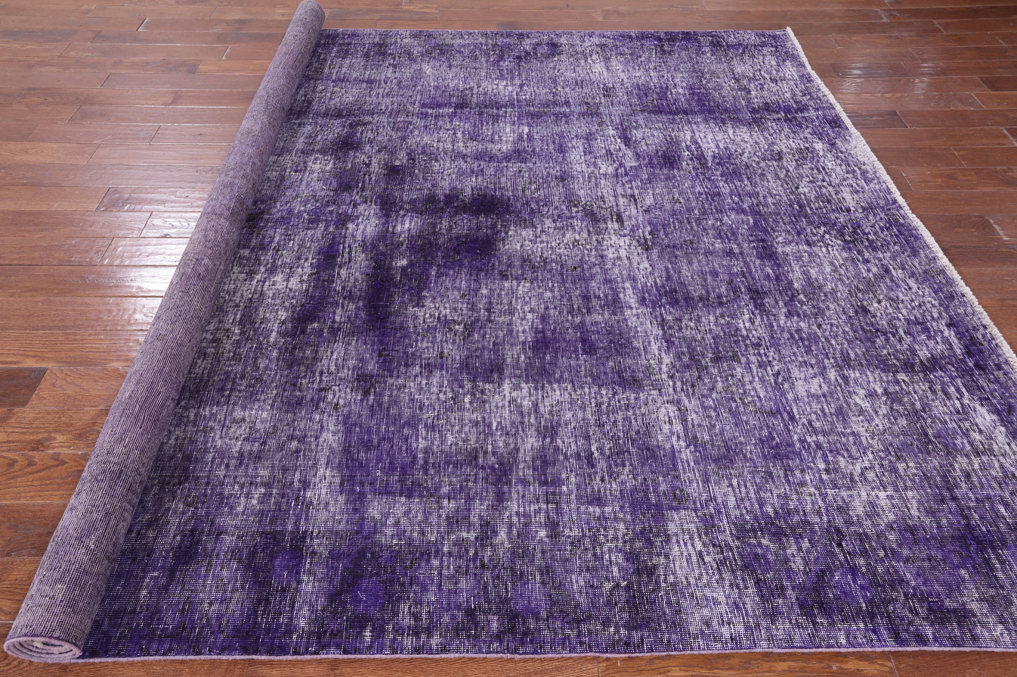 Purple Persian Overdyed Hand Knotted Wool Area Rug - 8' 10" X 11' 9" - Golden Nile