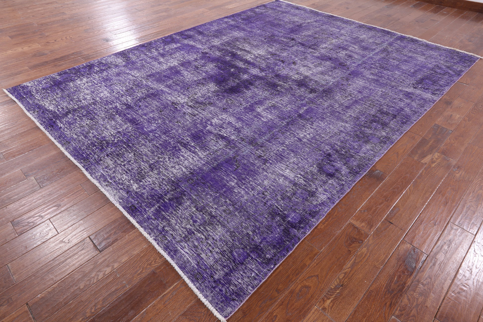 Purple Persian Overdyed Hand Knotted Wool Area Rug - 8' 10" X 11' 9" - Golden Nile