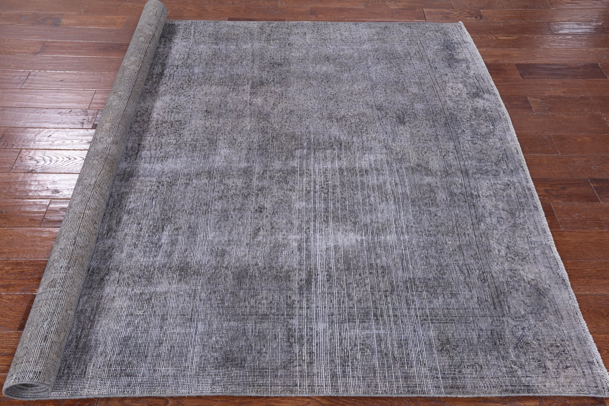 Grey Persian Overdyed Hand Knotted Wool Area Rug - 6' 6" X 9' 5" - Golden Nile