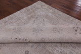 Ivory Persian Vintage White Wash Handmade Wool Area Rug - 9' 2" X 12' 7" - Golden Nile