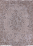 Ivory Persian Vintage White Wash Handmade Wool Area Rug - 9' 2" X 12' 7" - Golden Nile