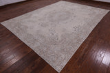 Ivory Persian Vintage White Wash Handmade Wool Area Rug - 9' 2" X 12' 7" - Golden Nile