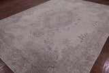 Ivory Persian Vintage White Wash Handmade Wool Area Rug - 9' 2" X 12' 7" - Golden Nile