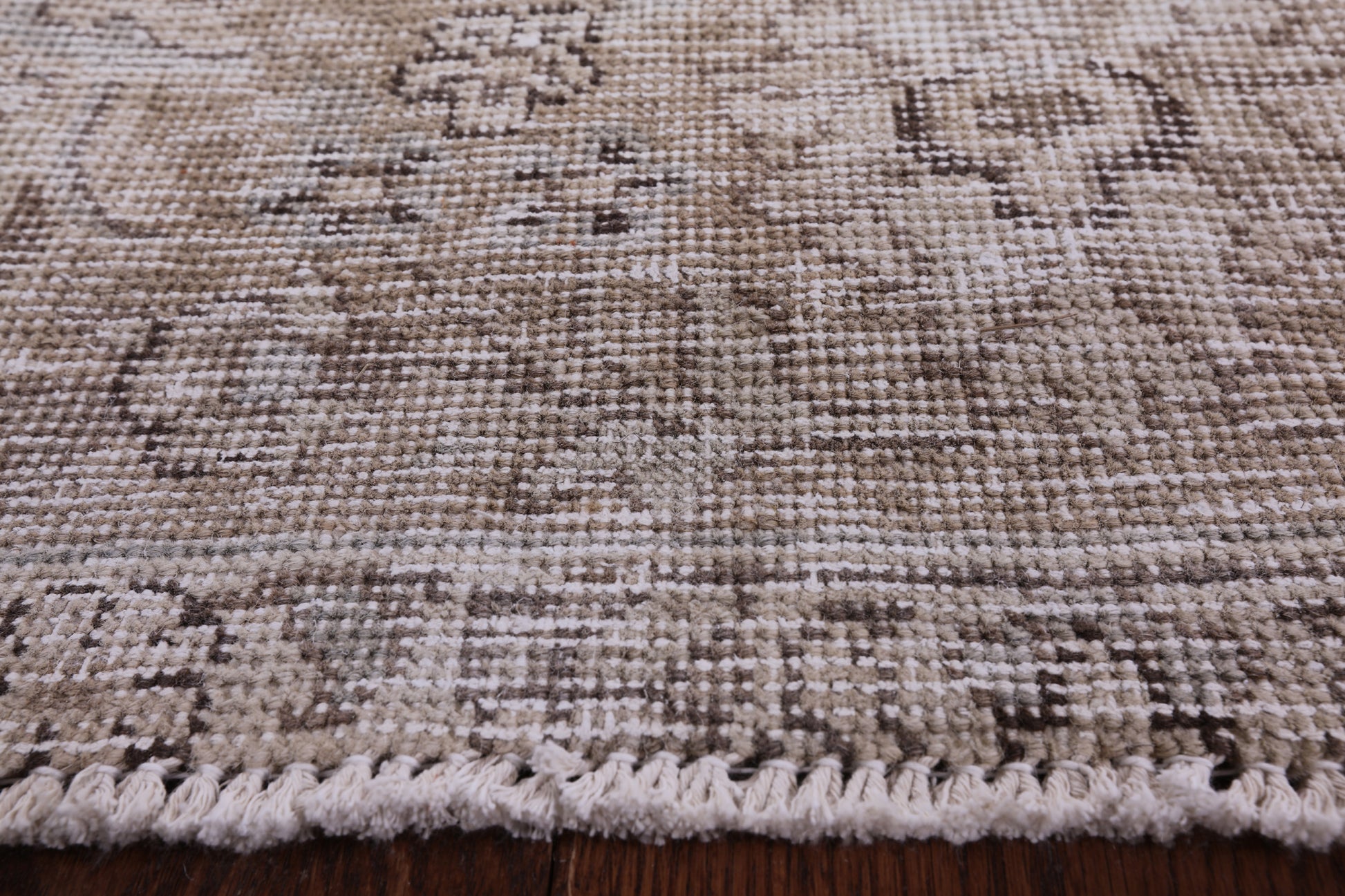 Ivory Persian Vintage White Wash Handmade Wool Area Rug - 9' 2" X 12' 7" - Golden Nile