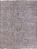 Ivory Persian Vintage White Wash Hand Knotted Wool Area Rug - 9' 8" X 12' 5" - Golden Nile