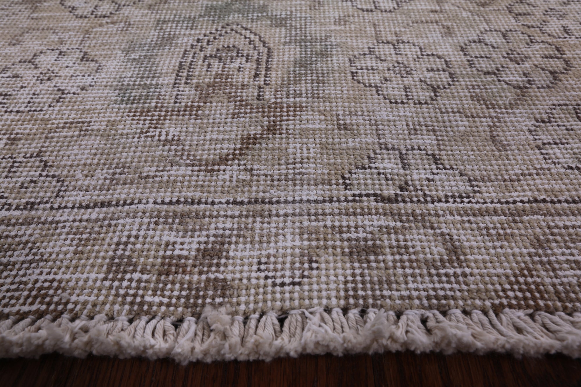 Ivory Persian Vintage White Wash Hand Knotted Wool Area Rug - 9' 8" X 12' 5" - Golden Nile