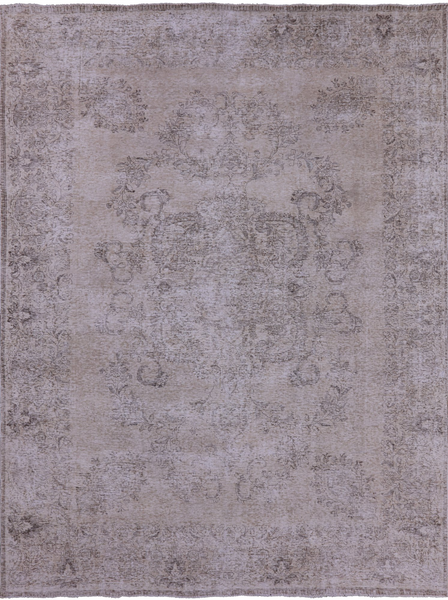 Ivory Persian Vintage White Wash Hand Knotted Wool Area Rug - 9' 9" X 12' 8" - Golden Nile