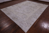 Ivory Persian Vintage White Wash Hand Knotted Wool Area Rug - 9' 9" X 12' 8" - Golden Nile