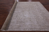 Ivory Persian Vintage White Wash Hand Knotted Wool Area Rug - 9' 1" X 12' 6" - Golden Nile