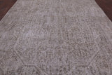 Ivory Persian Vintage White Wash Hand Knotted Wool Area Rug - 9' 1" X 12' 6" - Golden Nile