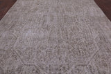 Ivory Persian Vintage White Wash Hand Knotted Wool Area Rug - 9' 1" X 12' 6" - Golden Nile