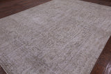 Ivory Persian Vintage White Wash Hand Knotted Wool Area Rug - 9' 1" X 12' 6" - Golden Nile