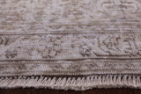 Ivory Persian Vintage White Wash Hand Knotted Wool Area Rug - 9' 1" X 12' 6" - Golden Nile