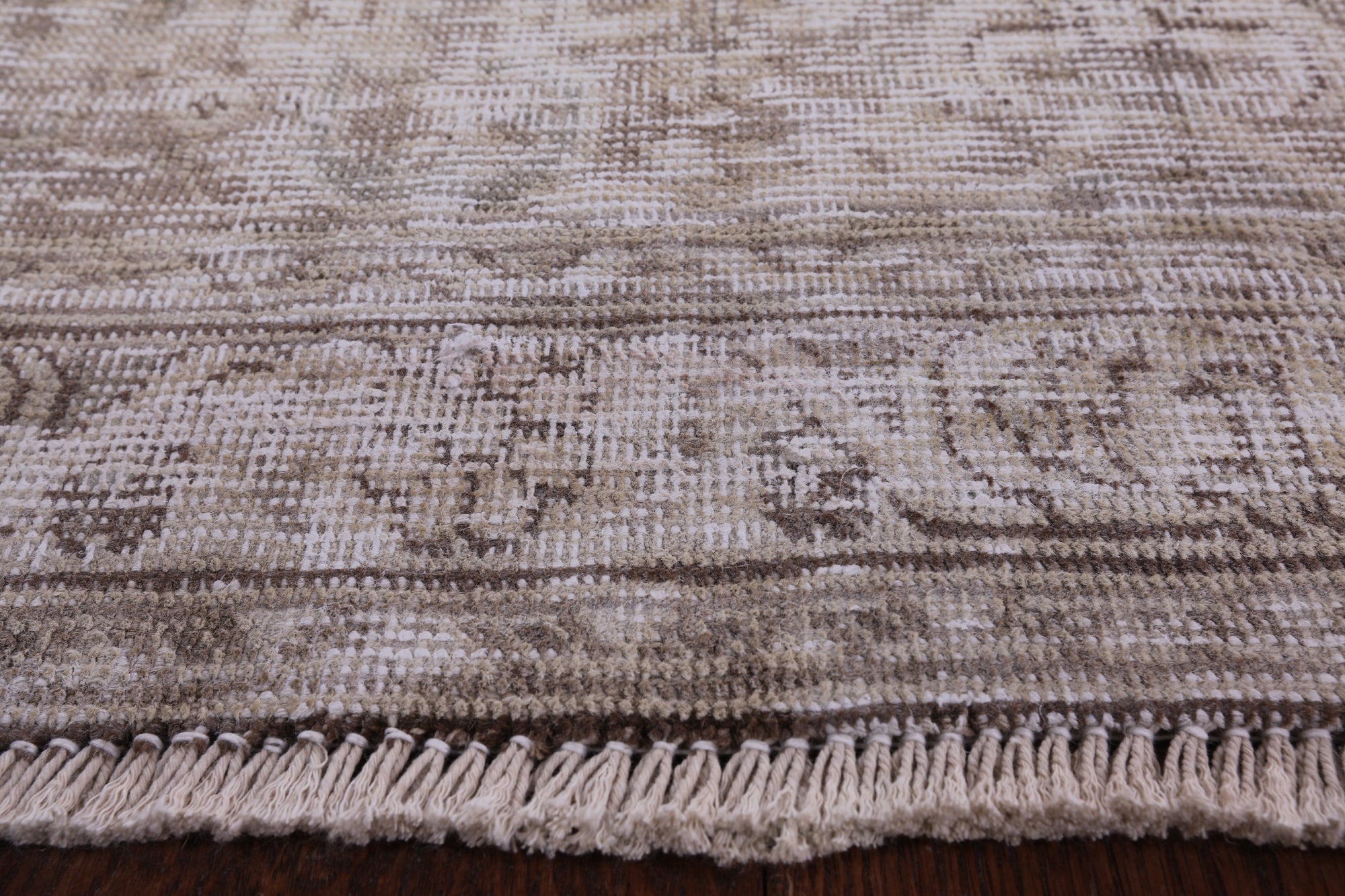 Ivory Persian Vintage White Wash Hand Knotted Wool Area Rug - 9' 1" X 12' 6" - Golden Nile