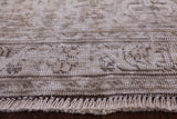 Ivory Persian Vintage White Wash Hand Knotted Wool Area Rug - 9' 1" X 12' 6" - Golden Nile