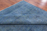 Blue Persian Overdyed Hand Knotted Wool Area Rug - 9' 4" X 12' 10" - Golden Nile