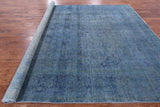 Blue Persian Overdyed Hand Knotted Wool Area Rug - 9' 4" X 12' 10" - Golden Nile