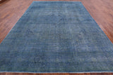 Blue Persian Overdyed Hand Knotted Wool Area Rug - 9' 4" X 12' 10" - Golden Nile
