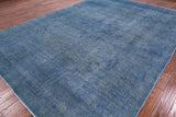 Blue Persian Overdyed Hand Knotted Wool Area Rug - 9' 4" X 12' 10" - Golden Nile