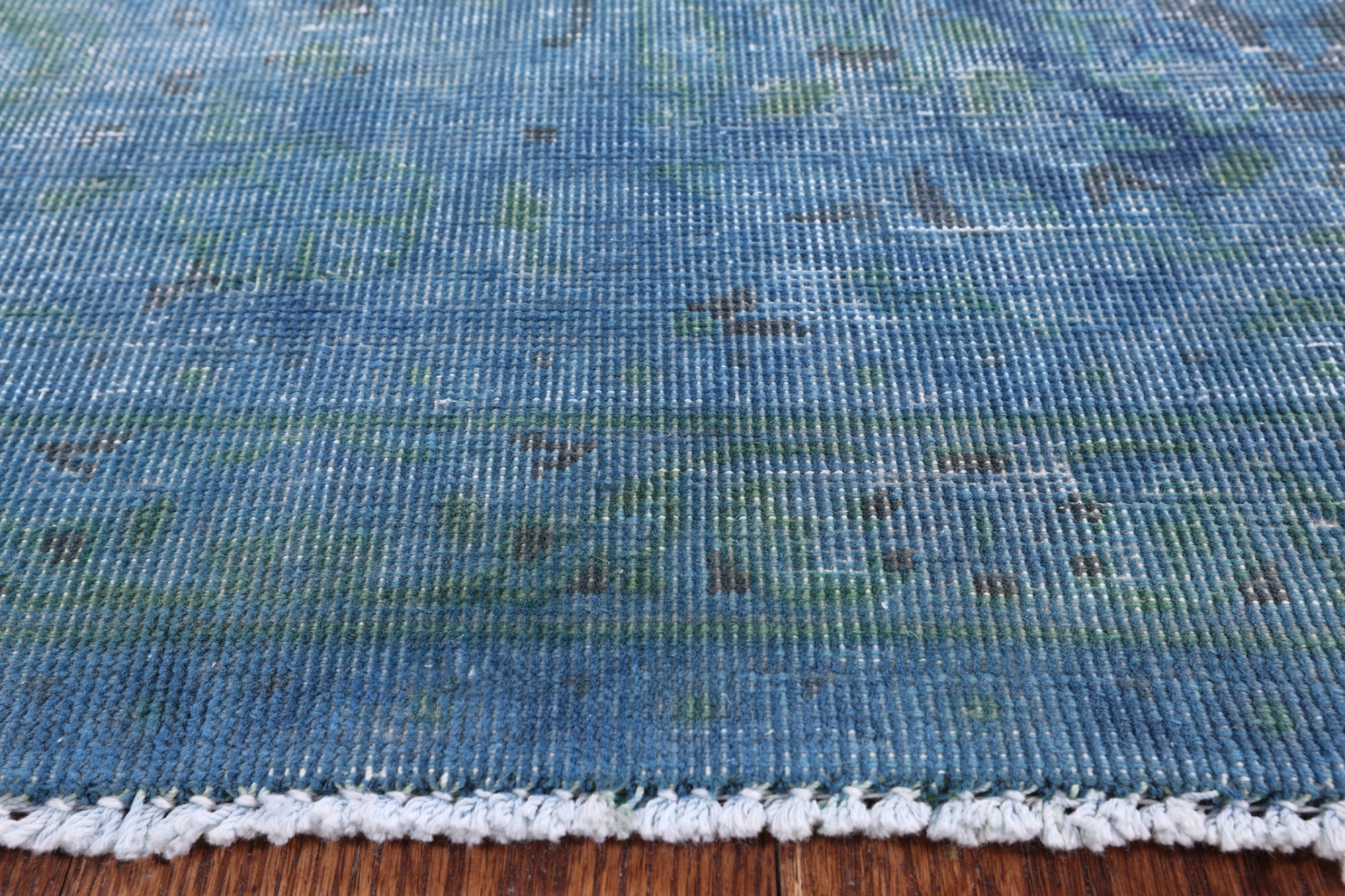 Blue Persian Overdyed Hand Knotted Wool Area Rug - 9' 4" X 12' 10" - Golden Nile