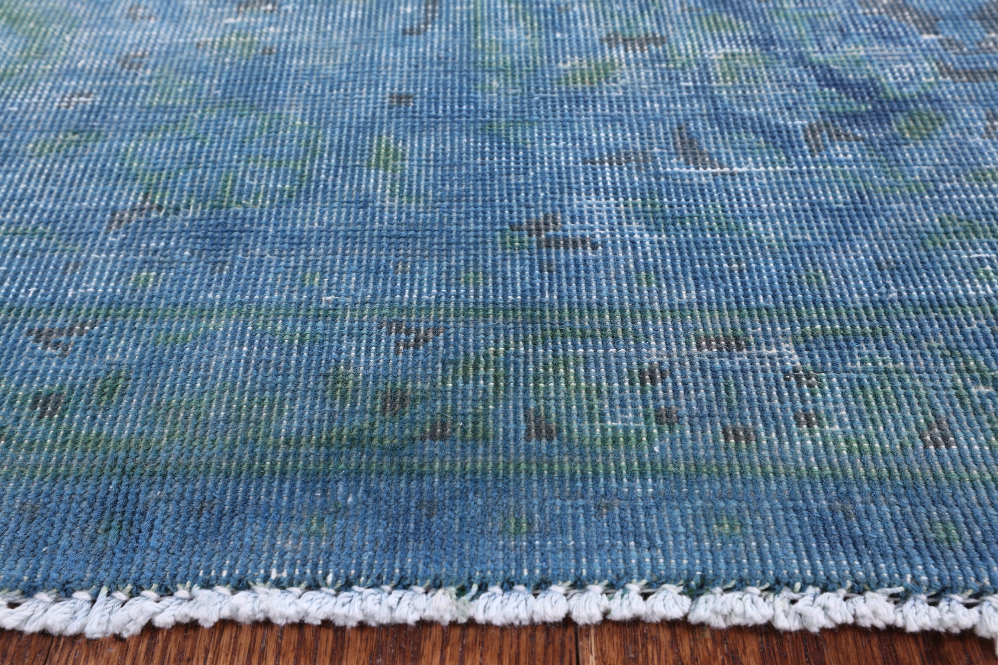 Blue Persian Overdyed Hand Knotted Wool Area Rug - 9' 4" X 12' 10" - Golden Nile