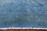 Blue Persian Overdyed Hand Knotted Wool Area Rug - 9' 4" X 12' 10" - Golden Nile