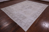 Ivory Persian Vintage White Wash Hand Knotted Wool Area Rug - 9' 7" X 12' 4" - Golden Nile