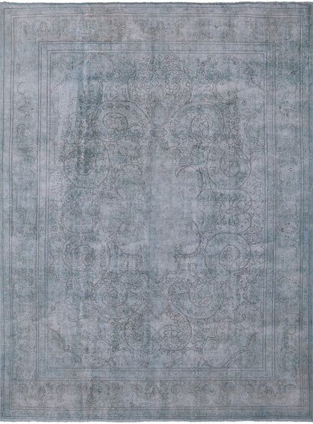 Green Persian Overdyed Hand Knotted Wool Area Rug - 9' 8" X 12' 6" - Golden Nile