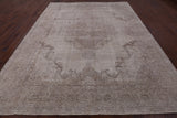 Ivory Persian Vintage White Wash Hand Knotted Wool Area Rug - 9' 9" X 12' 8" - Golden Nile