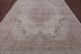 Ivory Persian Vintage White Wash Hand Knotted Wool Area Rug - 9' 9" X 12' 8" - Golden Nile