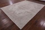 Ivory Persian Vintage White Wash Hand Knotted Wool Area Rug - 9' 9" X 12' 8" - Golden Nile
