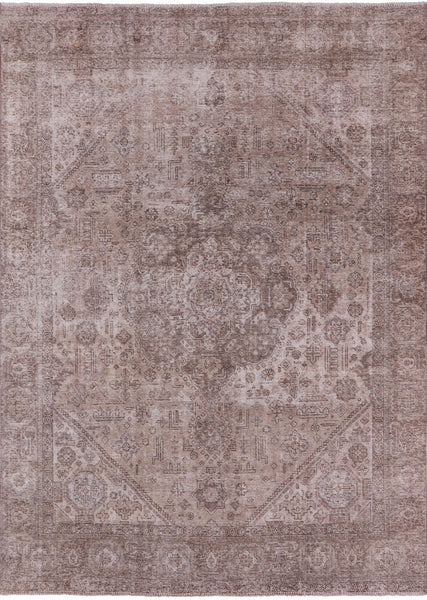 Persian Vintage White Wash Hand Knotted Wool Area Rug - 9' 2" X 12' 7" - Golden Nile