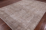 Persian Vintage White Wash Hand Knotted Wool Area Rug - 9' 2" X 12' 7" - Golden Nile