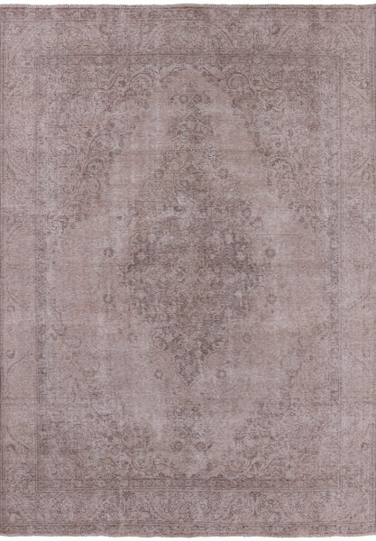 Ivory Persian Vintage White Wash Hand Knotted Wool Area Rug - 9' 1" X 12' 8" - Golden Nile